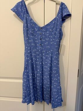 Billabong Blue Floral Summer Mini Dress Size M